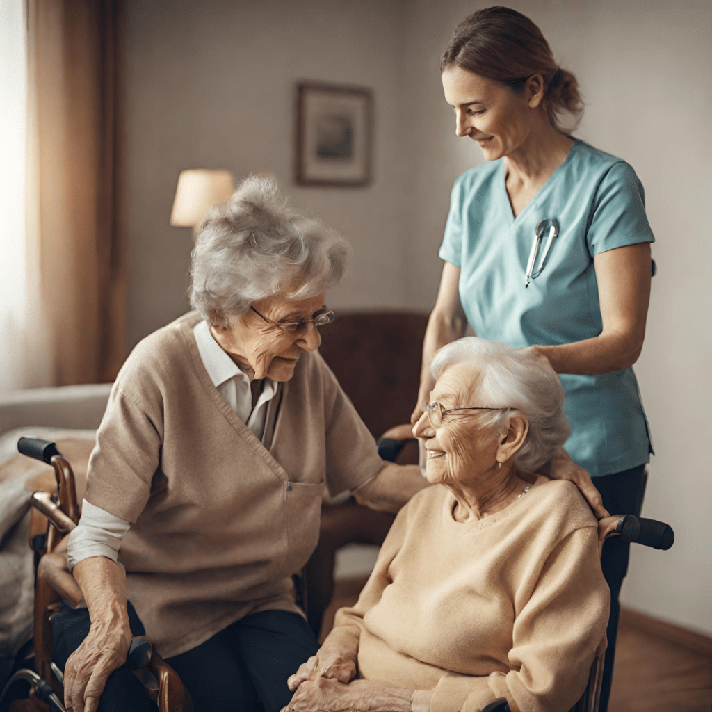 deux grands mères et une infirmière